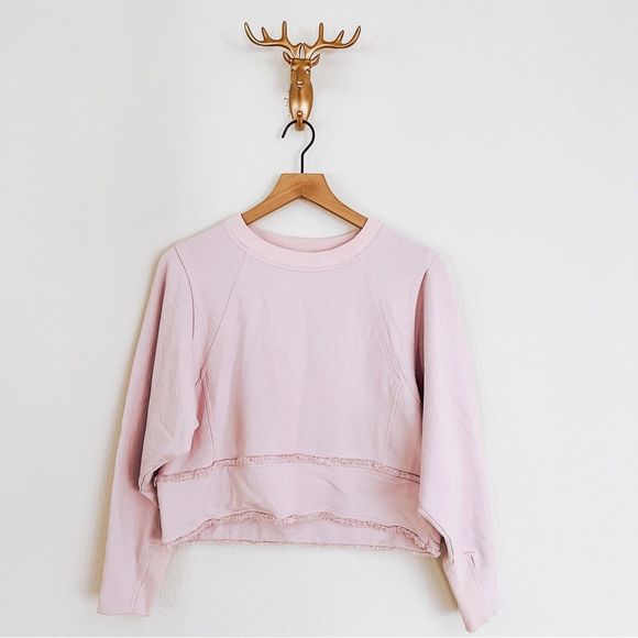 Free People Sweaters - Free People Movement Women's Pink Oversized Cropped Athletic Sweater Size XS